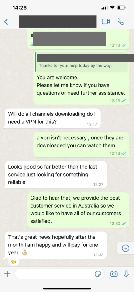WhatsApp customer playlist assistance screenshot 3 for iptvever